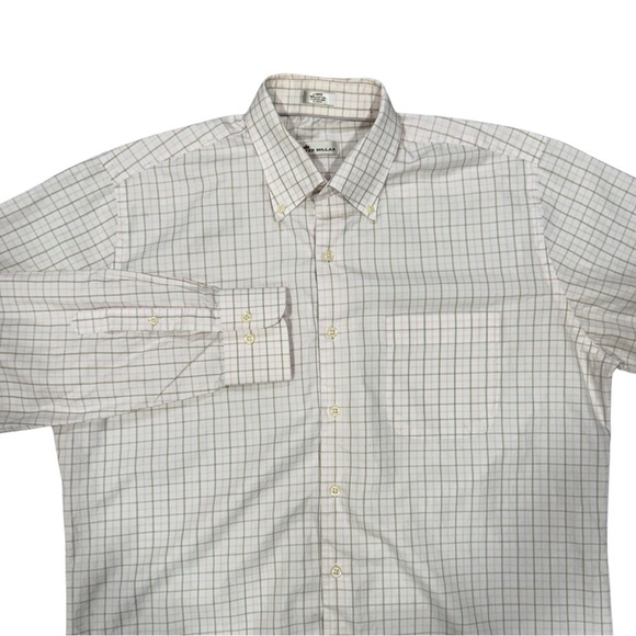 Peter Millar Other - Peter Millar Long-Sleeve Plaid Shirt Large Brown /Pink Cotton Pocket Button Up